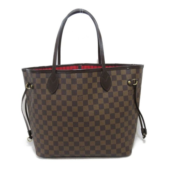 LOUIS VUITTON Neverfull MM Shoulder tote bag Damier Ebene Used LV - Picture 1 of 10